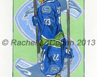 SALE Vancouver Canucks NHL Hockey Henrik Daniel Sedin Print of Original Illustration