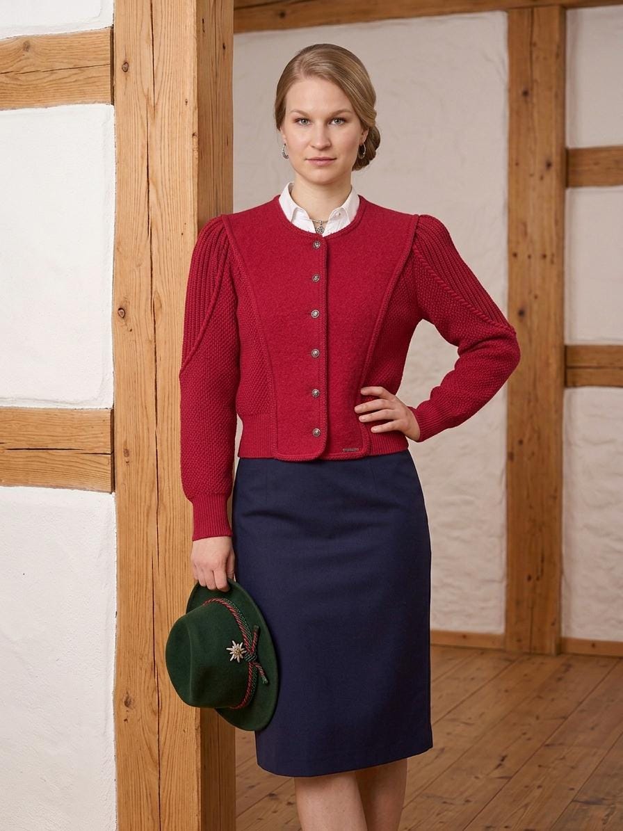 Red Dirndl Austrian - Etsy