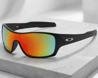 Lunettes de soleil polarisées Oakley Turbine Rotor : monture noire et rouge, protection UV400
