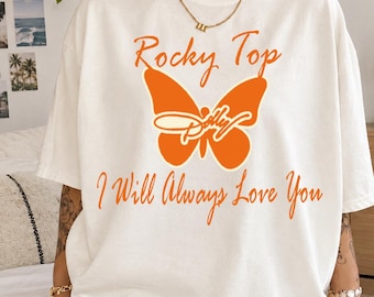 Comfort Colors Rocky Top Dolly Butterfly I Will Always Love You T-Shirt, Tennessee Vols Tees