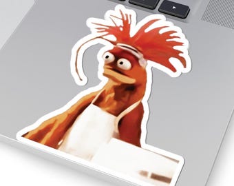 Schockierter Pepe King Prawn Kiss-Cut Sticker: Lustiges TikTok Meme Charakter Accessoire
