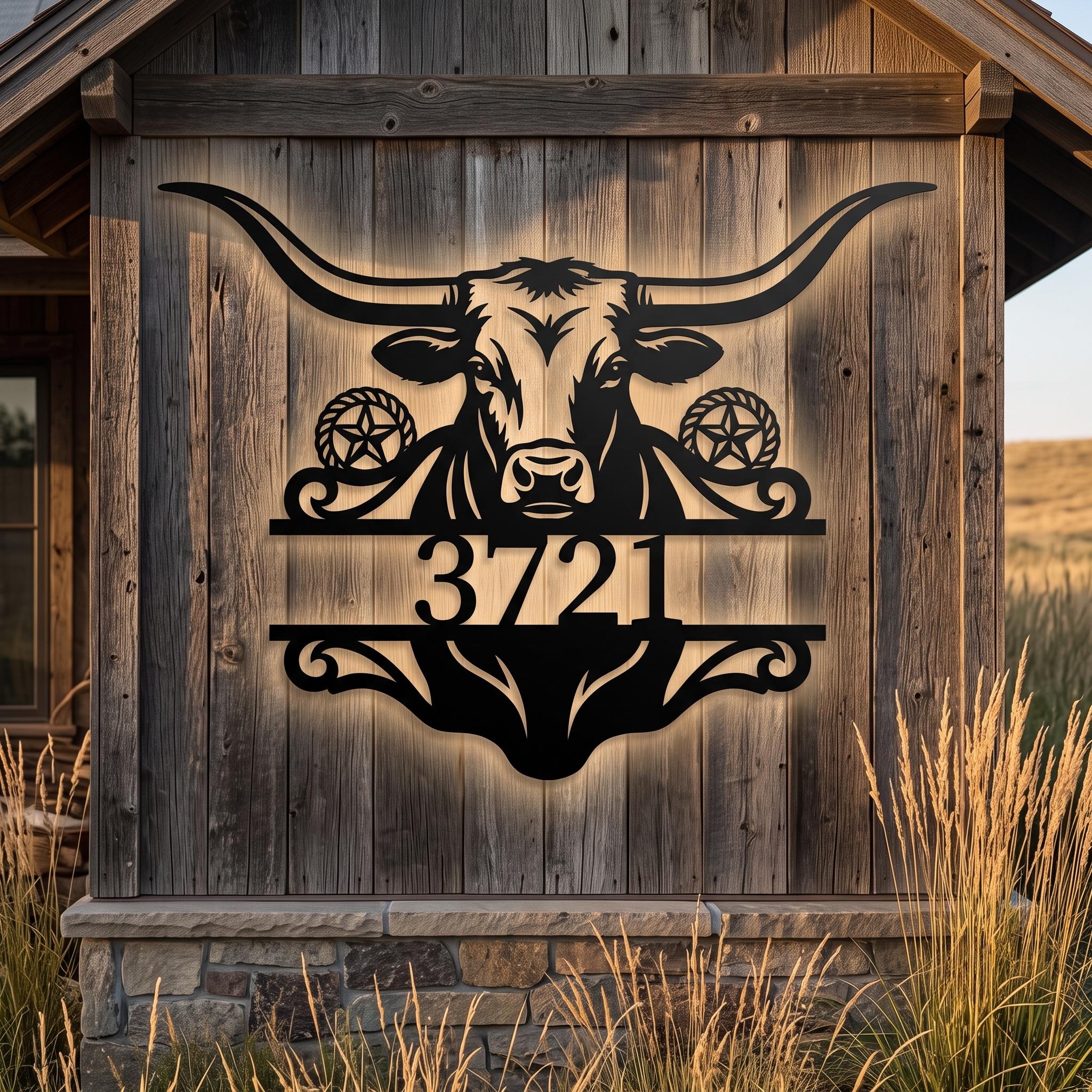 Longhorn Address Sign - Etsy