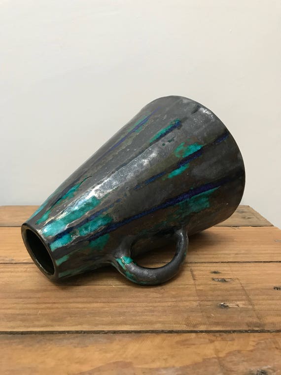 Ceramano Turmalin 61 West German Pottery Fat Lava Vase - 