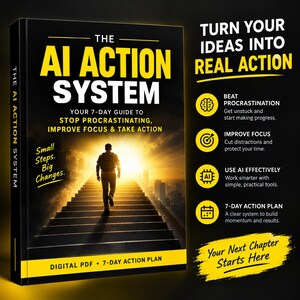 AI Productivity Workbook PDF: 7-Day Action Plan, Procrastination & Focus Guide