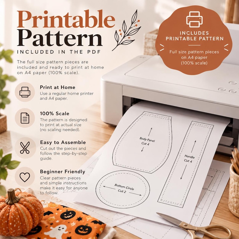 Pumpkin Treat Bag Sewing Pattern PDF | Halloween Treat Bag Pattern ...
