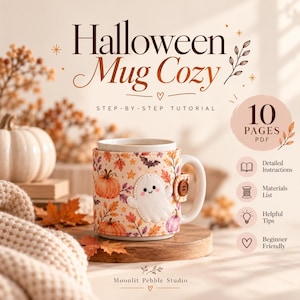 Halloween Ghost Mug Cozy | Sewing Pattern & Step-by-Step Tutorial