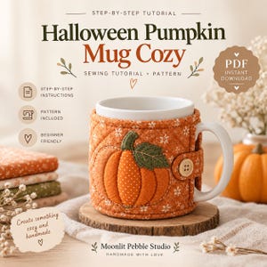 Halloweenpumpa-mugg-mysig | Symönster och steg-för-steg-handledning