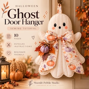 Handledning för spökdörrhängare i PDF-format | Halloween-sömnadsmönster (digital nedladdning)