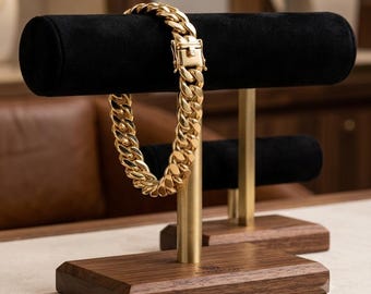 Bracciale a maglie cubane in oro giallo 14 carati – Catena pesante da 9,6 mm (150 g)