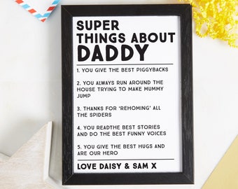 Dad gift - daddy gift - fathers day gift - dad - daddy - gift for him - custom gift - personalised gift - Black white print - custom print