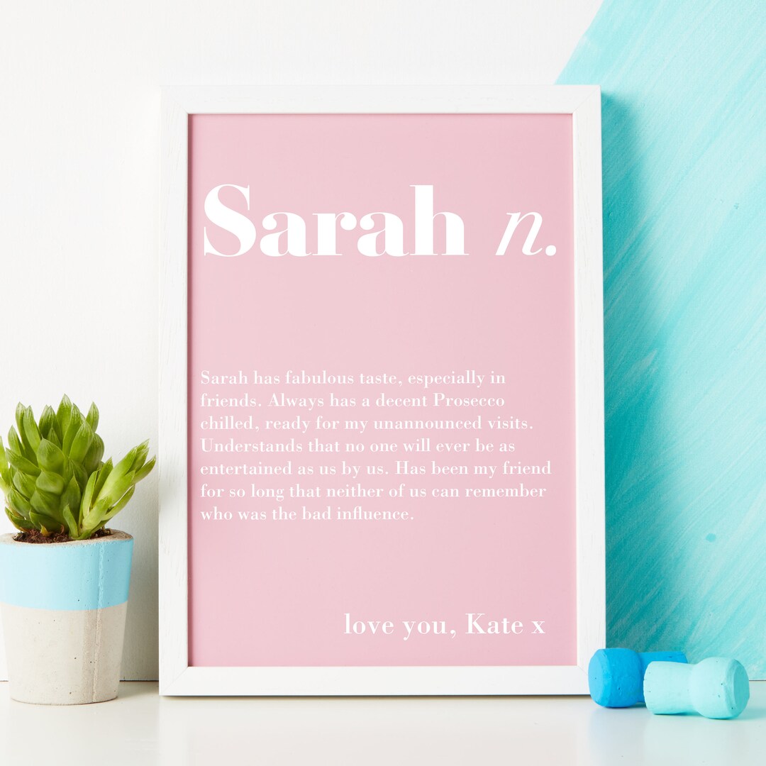 Initial Print Name Gift Name Print Best Friend Gift Etsy UK