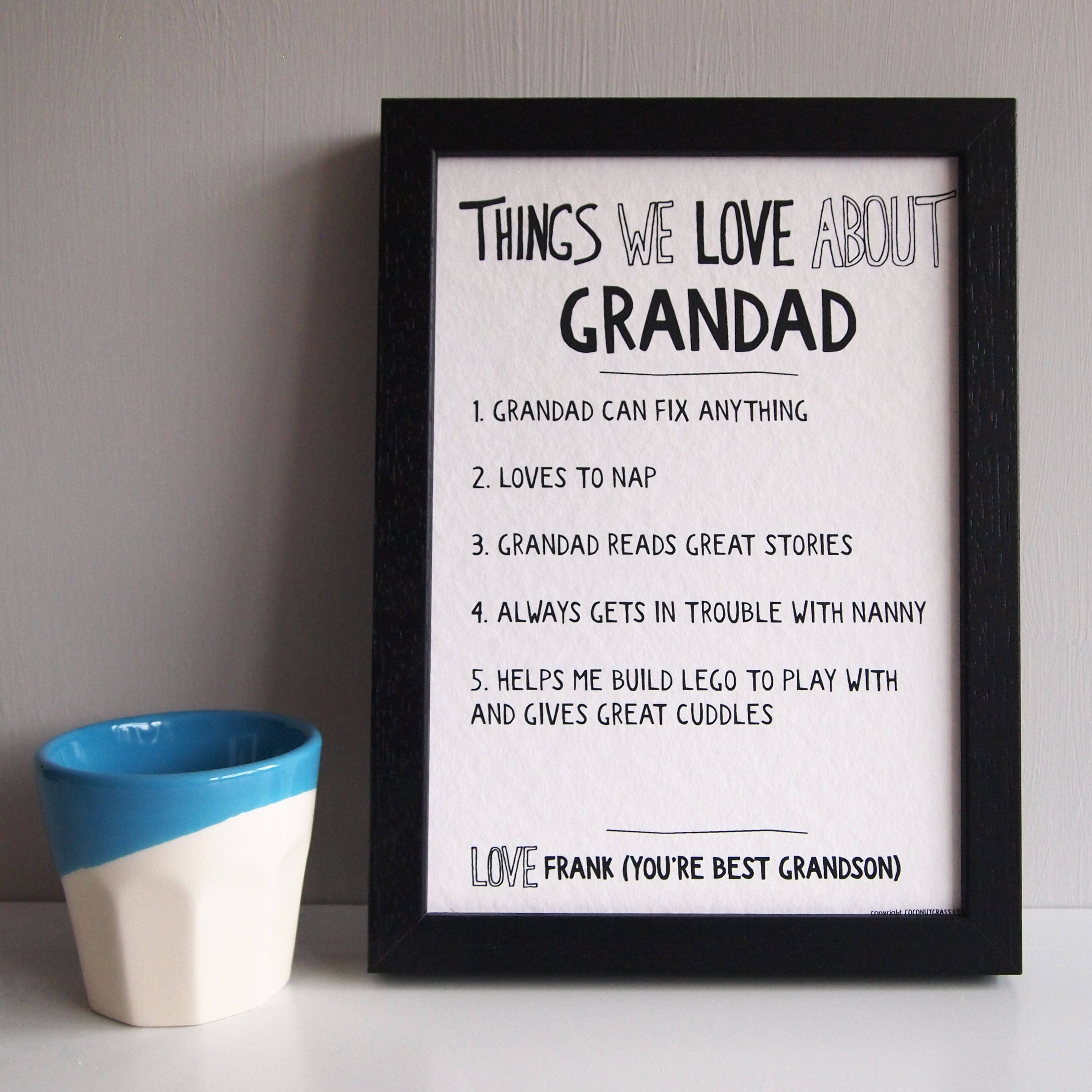 Things We Love About Grandad Grandad Gift Gift From Etsy UK