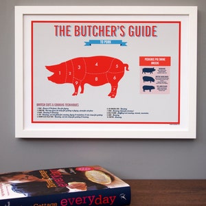 Meat Cuts cow Print Butcher's Meat Cuts Print cow print meat guide Kitchen print Gift for dad BBQ Gift beef cuts diagram image 4