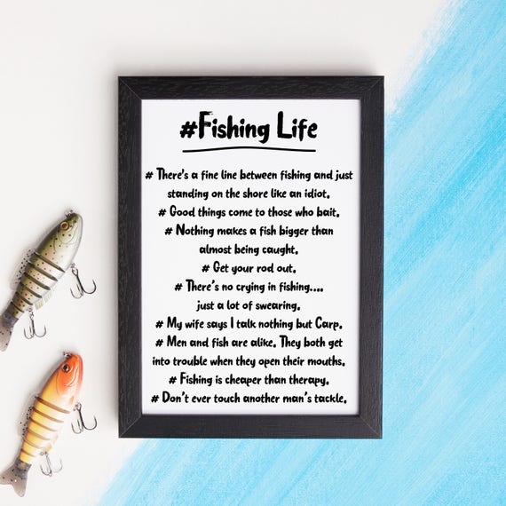 Fishing Life Hashtag Fishing Print Fishing Gift Gift for Angler