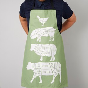 Butcher Meat Cuts Kitchen Apron Foodie Gift Chef Apron Cuts of Meat Apron BBQ apron gift for him chef gift cook apron image 10