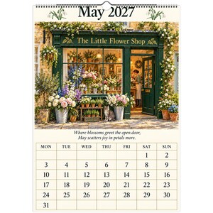 Calendario de pared de Oxfordshire 2027, A3. Escenas de pueblos ingleses con poesía, tiendas rurales y paisajes campestres. imagen 7