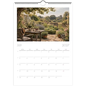 2027 Cottage Garden Wall Calendar, English Country Garden, Seasonal Botanical Calendar, A4 Cottagecore Gift image 5