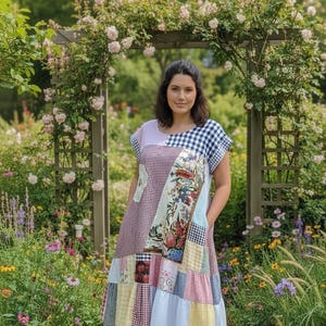 Robe longue en patchwork taille 18-20