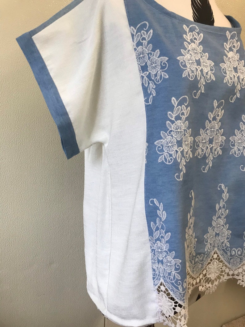 Size 14-16 DenimnLace tee top