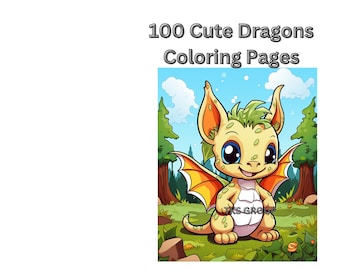 100 cute Dragons coloring pages