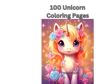 100 Unicorn Coloring Pages