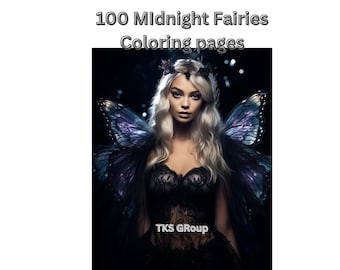 100 Midnight Fairies coloring pages