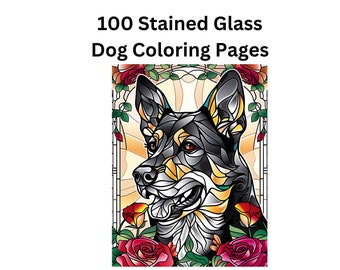 100 Stained Glass Dog Coloring Pages