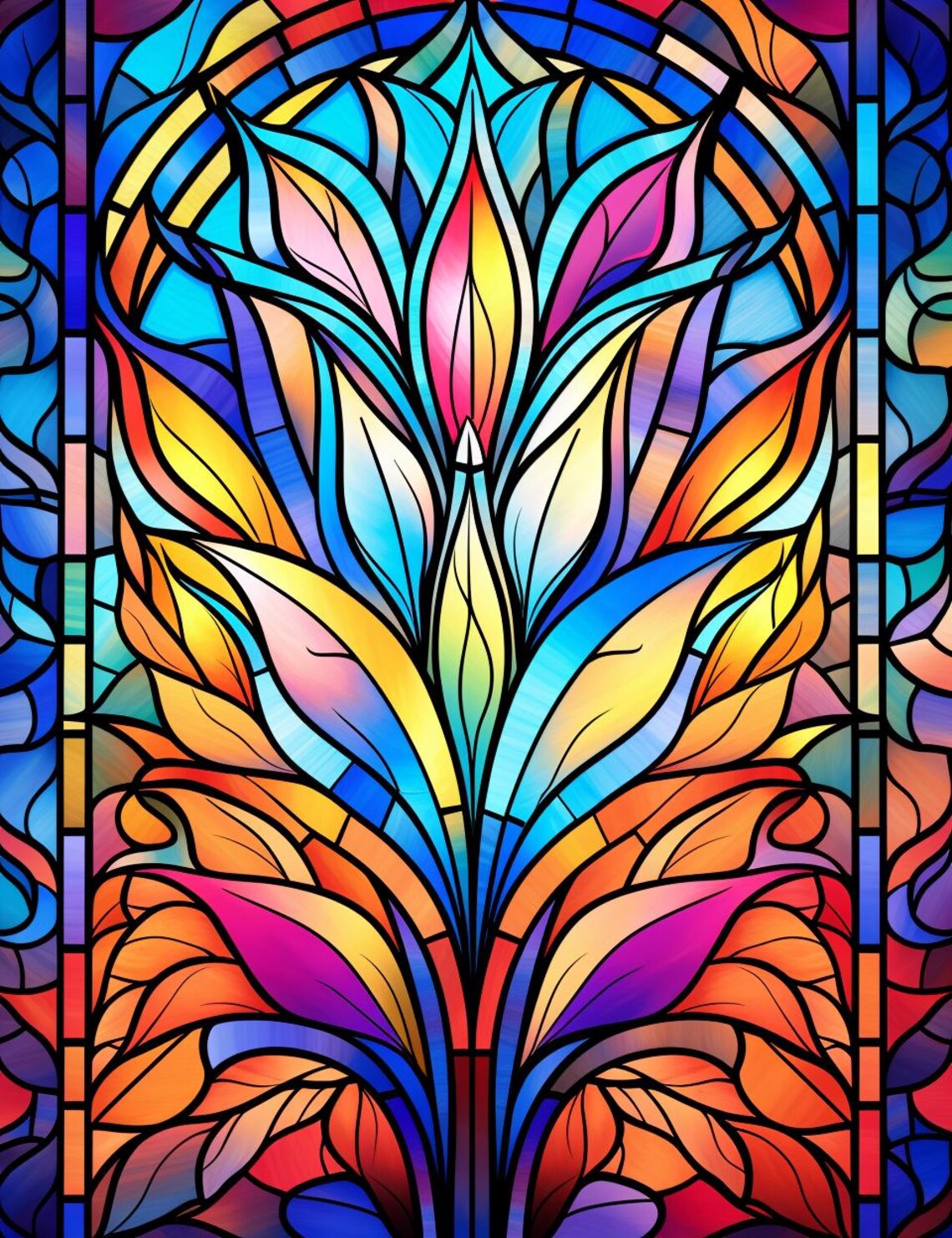 100 Stain Glass Coloring Pages - Etsy