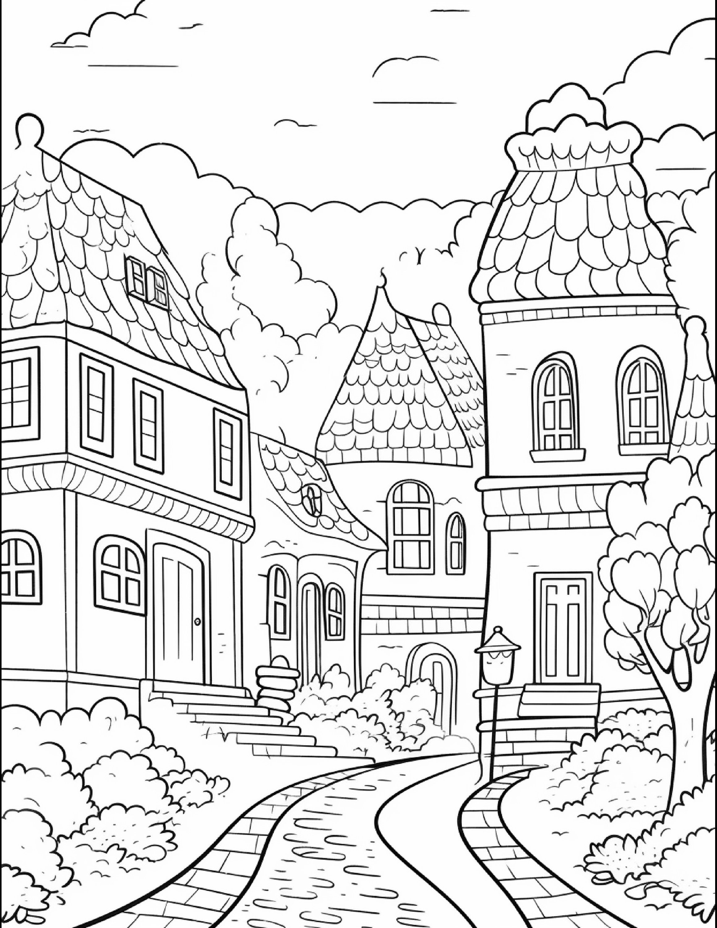100 Villages Coloring Pages - Etsy