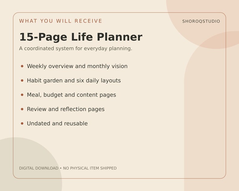 Botanical Life Planner Bundle, Weekly Daily Monthly, Habit Tracker (PDF ...