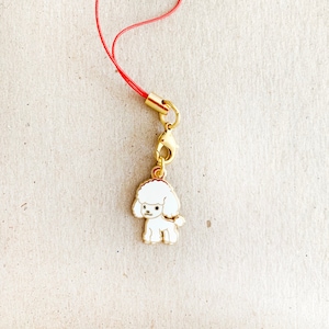 Standard Poodle Keychain (White) - Small Charm