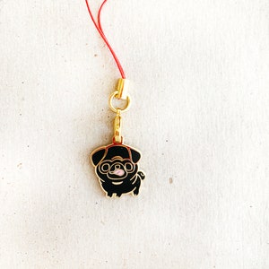 Pug Keychain (Black) - Small Charm