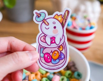 Vinyl Sticker Narwhal Cereal Bottle