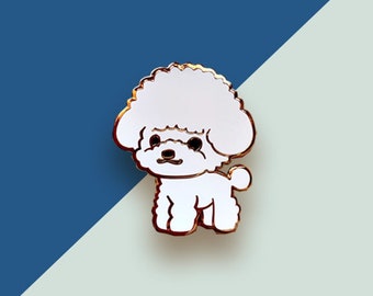 Teacup Toy Poodle  (White) Pin