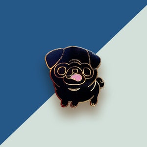Pug (zwart) speld