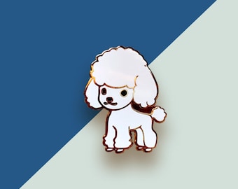 Poodle (White) Pin