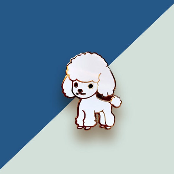 Poodle (White) Pin