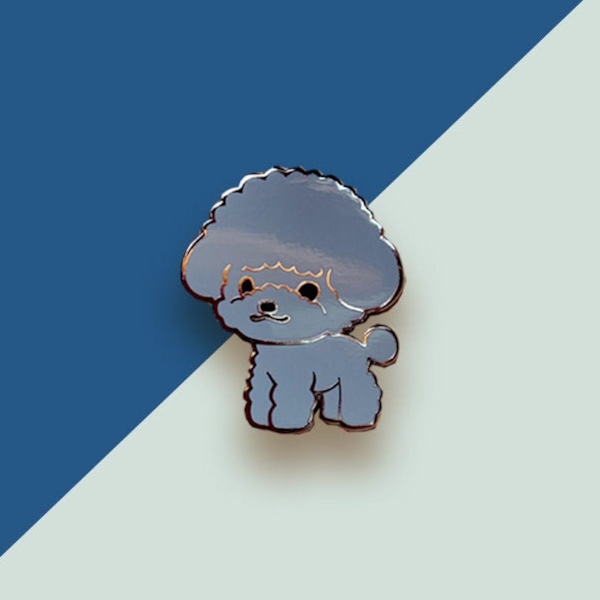 Teacup Toy Poodle (Silver/Gray) Pin