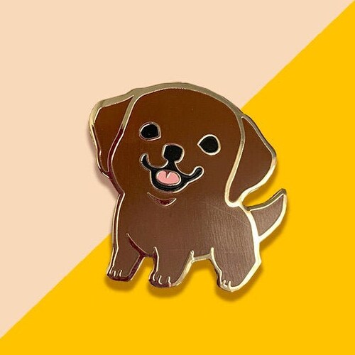 Chocolate Lab Enamel Pin Badge - Etsy