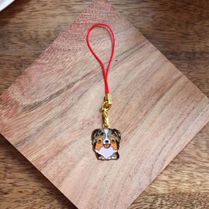 Australian Shepherd Keychain (Blue Merle) - Small Charm