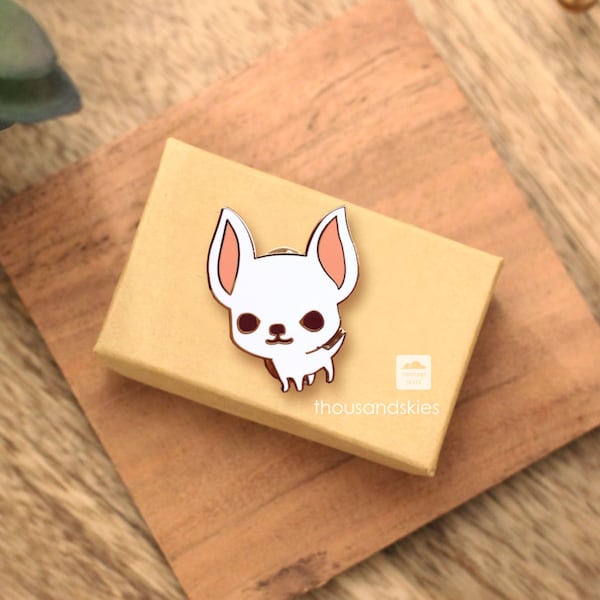 Enamel Pin - Chihuahua Pin (White Chi)