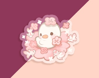 VInyl Sticker (Transparent) Sakura Duckling