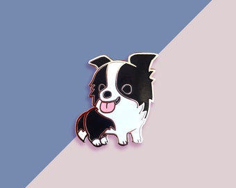 Border Collie (Black and White) Pin
