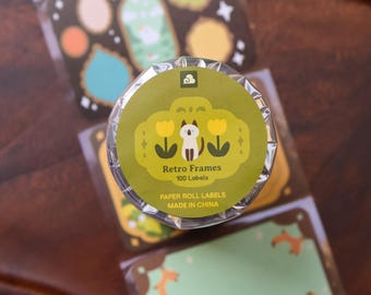 Paper Roll Labels - Retro Frames