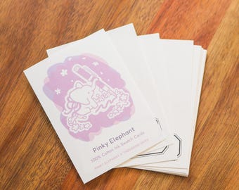 Pinky Elephant Ink Card