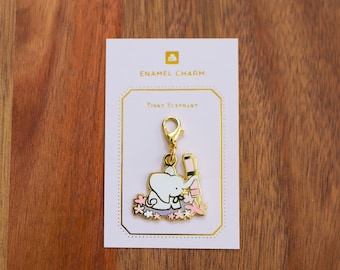 Enamel Charm - Pinky Elephant
