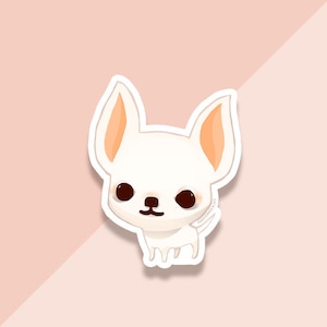 Vinyl Sticker White Chihuahua