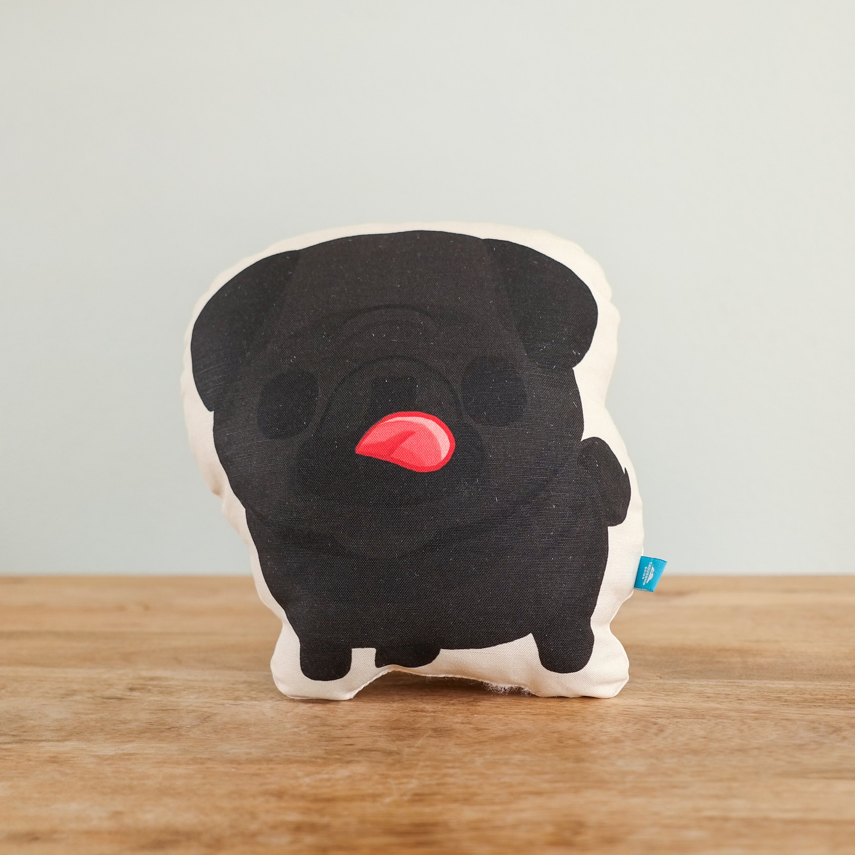 Handmade Pug Black Pillow