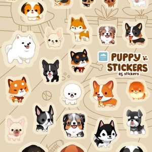 Vinyl Stickers Set - Puppy Stickers VOL. 1  - Waterproof Anti UV