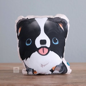 Handmade Dark Blue Merle Australian Shepherd Pillow